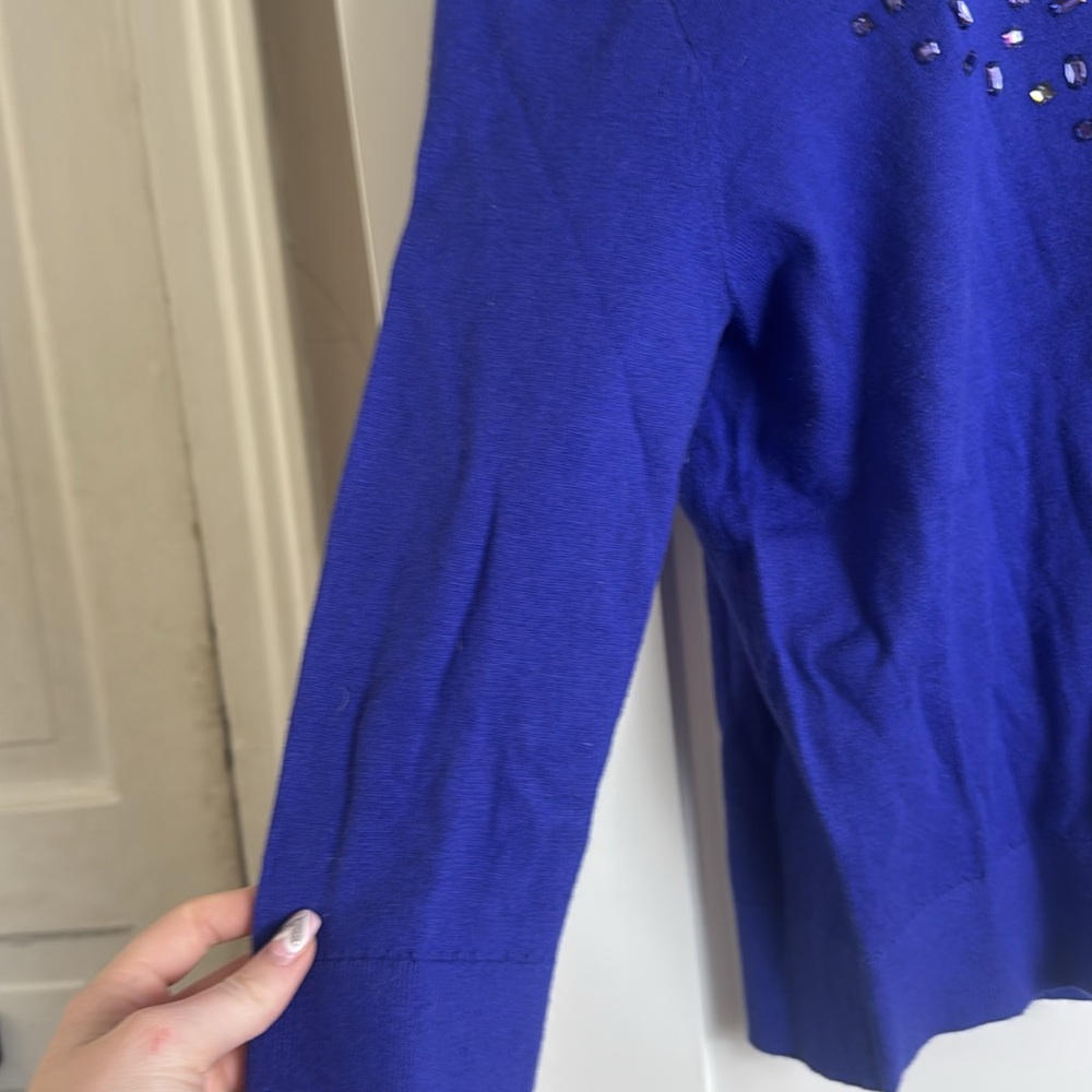 Kate Spade Purple Sequin Cardigan size L/ Large - Picture 4 of 6